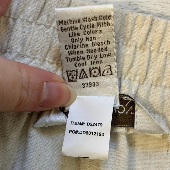 Draper’s & Damon’s Pull On Wide Leg Linen Blend Pants 2x Cream Cropped Capri - Picture 4 of 6